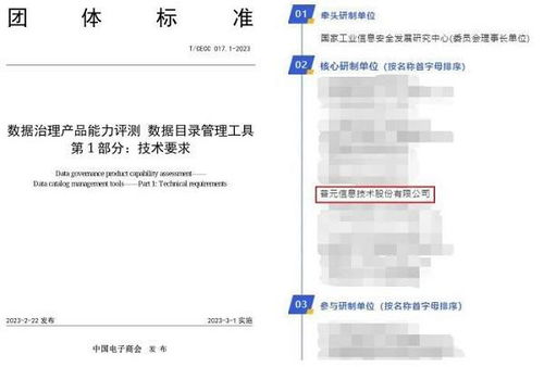 普元核心研制 | 數據要素發展工作委員會首個團體標準正式發布，推動數據處理服務規范化